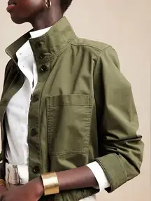 Banana Republic Twill Utility Green Jacket