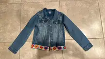 Jean Jacket With Embroidery Trim