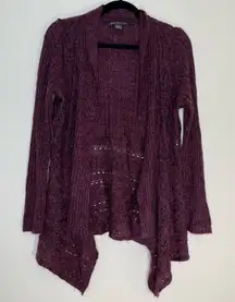 Covington | Petite Burgundy Waterfall Front Cardigan | LP
