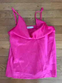 Vera & Lucy Pink Silk Cowl Neck Tank