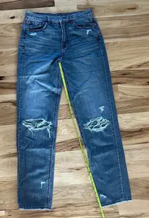 American Eagle AE Women's Black High Rise Distressed Jeans Size 8 X-Long LN