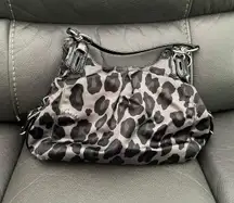 Coach Black and Gray Leopard Print Purse