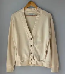 Pact Cream Organic Cotton Knit Cardigan Sweatshirt Sweater