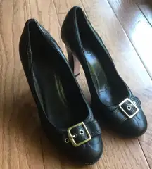 Coach Keely Leather Buckle Heels