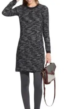 Madewell Heathered Black Knit Sweatshirt Dress Size Small