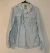 L.L. Bean Blue Women’s S Quick Dry Fishing Hiking Outdoors Shirt with Pockets