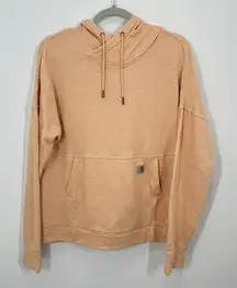 Carhartt Peach Orange Heathered Pullover Hoodie Thumbholes Women's Medium Casual