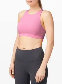 Lululemon Energy Bra High Neck *Medium Support, B-D Cup Azalea Pink size 10