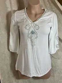 Solitaire Swim White Embroidered Cover Up