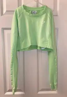 Training Long Sleeve Crop Top Sweatshirt Size XS Lime Green