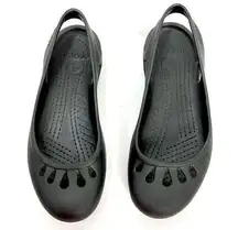 Crocs Slingback Ballet Flats Black Slip On Taylor Sz 8 Casual Dressy Shoes