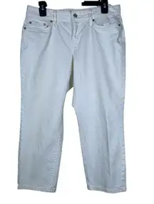 Ann Taylor Loft White Denim Curvy Crop Jeans Size 8 EUC #DS-1648