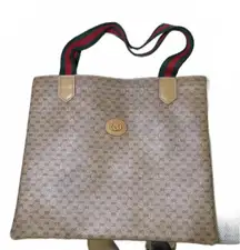 Gucci Vintage Monogram Tote Bag with Signature Web Strap