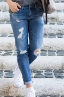 AG Adriano Goldschmied The Stilt Cigarette Leg Skinny Distressed Jeans Size 30R