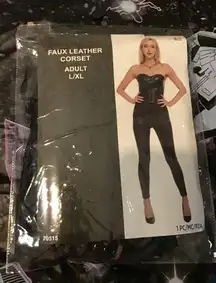 Faux leather woman corset halloween size L/XL -NEW
