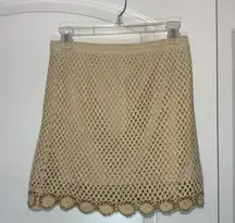 Moda International Crochet Beaded Mini Skirt Size: XS