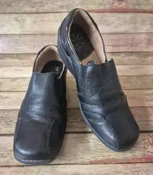 DR. SCHOLLS Katie Black Leather Slip On Casual Comfort Work Shoes Womens Size 8