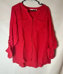 Notations Vibrant Pink Women's Button-Down Shirt