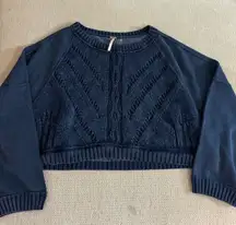 Free People Sweetness Sweatshirt BLUE LARGE