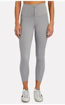 WeWoreWhat Lace Up Leggings Gray High Waisted Ankle Revolve Athleisure Large NWT
