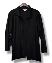 Exclusively‎ Misook Women Black Open Front Cardigan Jacket Plus 2X/3X Capsule