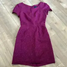 The Kooples Sheath Dress Burgundy Magenta Jacquard  Textured Sz 34 (US Sz 4)