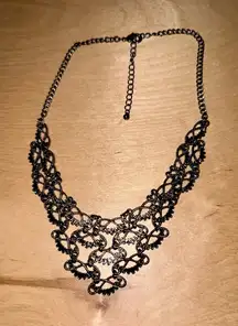 Black Lace Statement Necklace