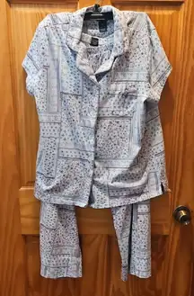 Laura Ashley Pink and Blue Floral Pajama Set