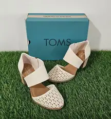 TOMS Milan Closed Toe Heel - Natural Geo Basket PU Leather - Size 5.5 - 10022268