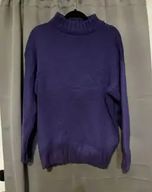 JL Plum Women's Small Purple Knit Sweater, Vintage Clothing, Turtleneck, Sweater