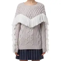 AUMR Ulla Merino Wool Sweater In Ivory/Oatmeal