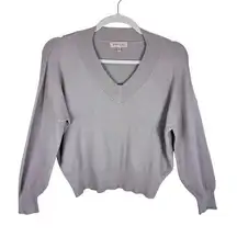 Philosophy Cream Stretchy Tight Knit V-Neck Shorter Fit Pullover Sweater Sz XXL