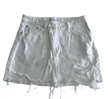 Denim White Mini Skirt