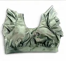 Ruffled Black Bikini Top