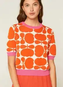 COMPANIA FANTASTICA san jose short sleeve tulip sweater in multi Size Medium