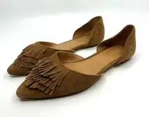 J. Crew D'orsay Fringe Suede Flats Women's 8.5 US