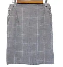 Ralph Lauren Black Label Pencil Skirt Glen Plaid Black White Wool Silk Women 2