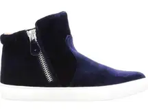 Gentle Souls Carole Navy Velvet Hidden Wedge Sneakers‎