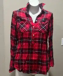 Merona red plaid button up shirt
