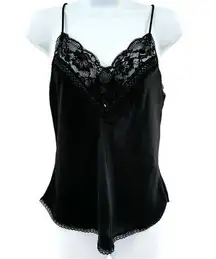 Vintage Christian Dior Embroidered Lace Camisole Women's Black Size Small