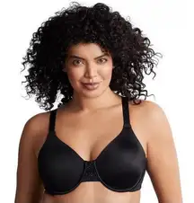 Vanity Fair 38DDD Bra 76080 Back Smoothing Minimizer Underwire Black Full Cover