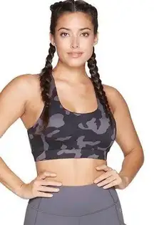 NWT  camouflage racer back padded sports bra