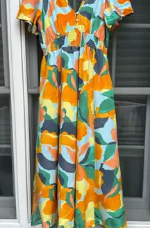 Anthropologie Abel The Label Bohemian milkmaid farm rio Dress Medium