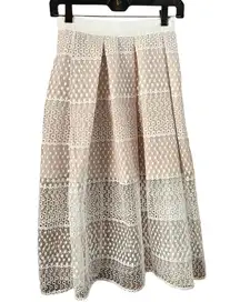 Gianni Bini Layered Lace Midi Skirt Cottagecore Feminine Soft Womens Siz…