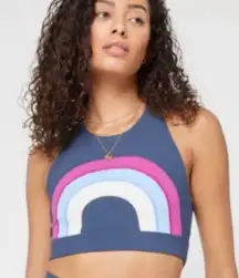 Revolve L*Space XL Chasing Rainbows Crop Top Sports Bra Gray Boho Hippie Yoga