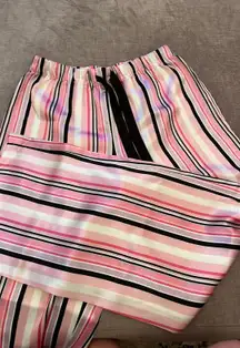 Alfani Satin Striped Pink Pajama Pants