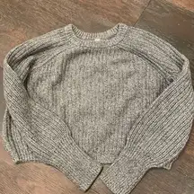 American Apparel  grey gray crop fisherman sweater