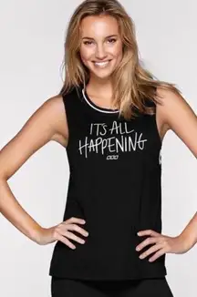 Lorna Jane It’s All Happening Muscle Tank in Black/White Size Medium