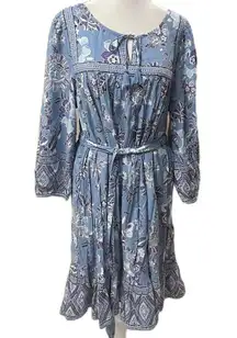 beachlunchlounge Multicolor Floral Print 3/4 Sleeve Knee Length Dress Size M