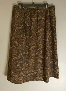 Laura Scott Vintage Paisley Print Thanksgiving A Line Straight Skirt Large